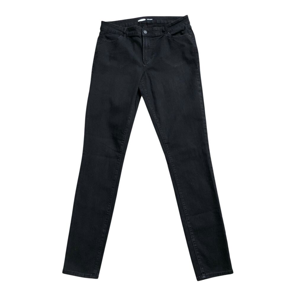 Old Navy Super Skinny Jeans Womens 10 Tall Black Stretch Denim 31" Inseam